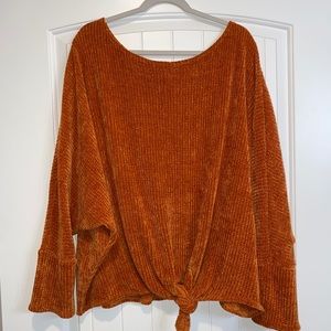 Rust Orange tie front top